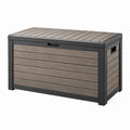 Aufbewahrungsbox 120 x 60 x 65 cm aus Kunststoff Grau für den Außenbereich mit Deckel
