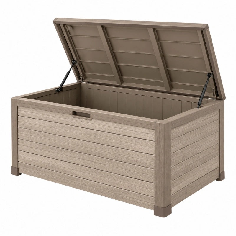 Garten Aufbewahrungsbox 152 x 73 x 70 cm Kunststoff Taupe witterungsbeständig