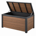 Garten-Aufbewahrungsbox 120 x 60 x 63 cm Braun Schwarz WPC Stahl mit Klappdeckel