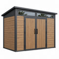 Gartenhaus 200 x 150 x 200 cm in Braun Schwarz mit Holzoptik und Doppeltür